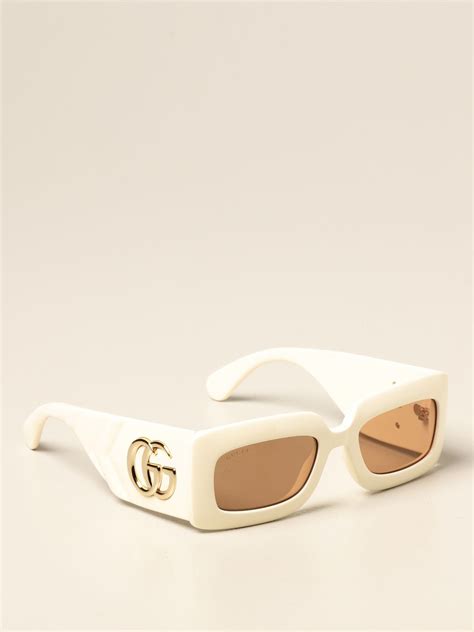 gucci sunglasses white frame|authentic female gucci sunglasses.